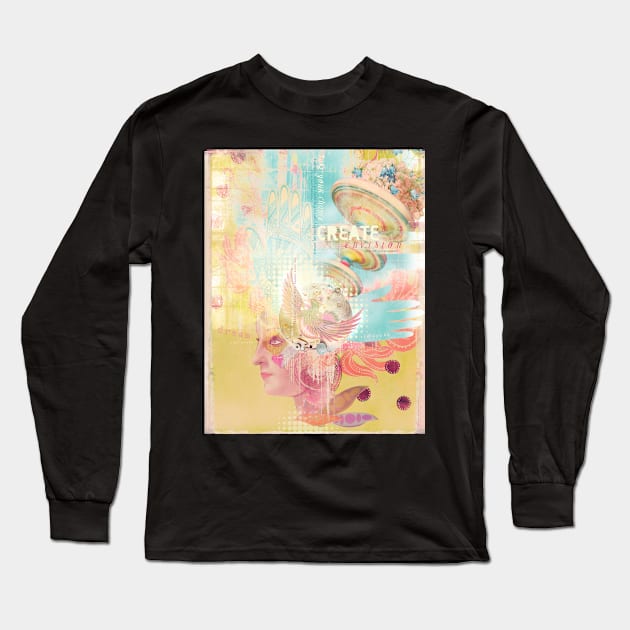 Figment - Manual and digital collage Long Sleeve T-Shirt by AngiandSilas